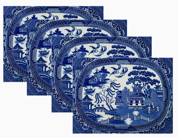 Blue Willow Linen Placemats