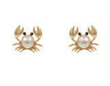 Pearl & Crab Earrings
