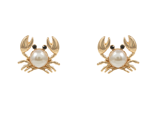 Pearl & Crab Earrings