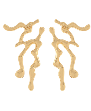 Coral Shape Earrings Gold