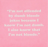 Funny Cocktail Napkins- I'm Not Offended By Dumb Blonde Jokes