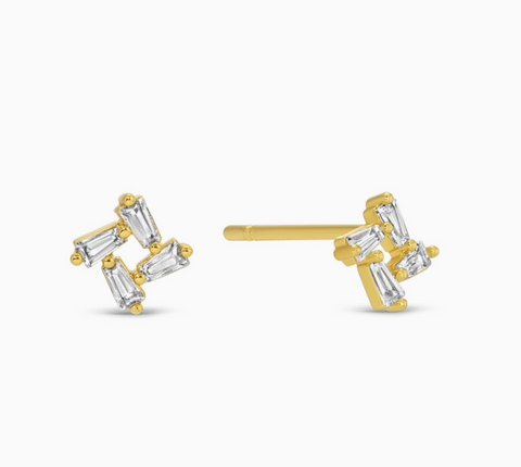 Baguette Cluster Studs