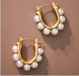 18K Gold Plated Waterproof Stainless Steel Hoop Earrings