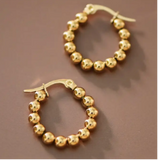 18K Gold Plated Waterproof Stainless Steel Hoop Earrings - 7538