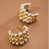 18K Gold Plated Waterproof Stainless Steel Hoop Earrings