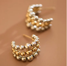 18K Gold Plated Waterproof Stainless Steel Hoop Earrings