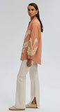 Market Jacket in Soft Coral & Ecru