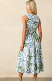 Blue Lilacs Botanical Midi Dress