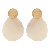 Teardrop Shell Round Drop Earrings
