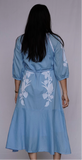 Botanical Blue Shirt Dress