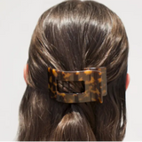 Flat Rectangle Hair Clip | Small | Tortoise