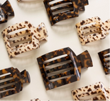Square Flat Hair Clip | Large | Tortoise