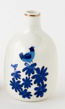 Blue and White Bud Ceramic Vase | Small