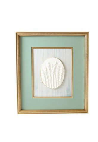 Wood Framed Wall Décor w/ Embossed Resin Botanicals