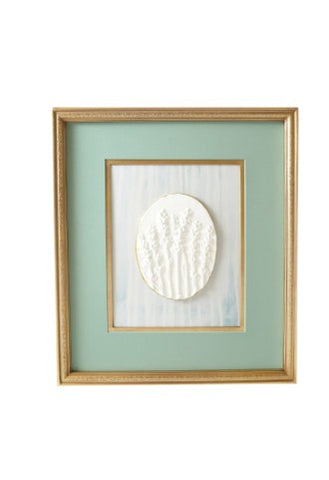 Wood Framed Wall Décor w/ Embossed Resin Botanicals