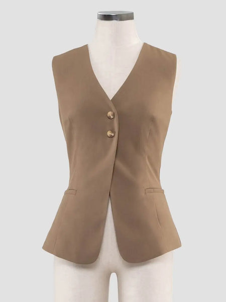 Button Front Longline Vest