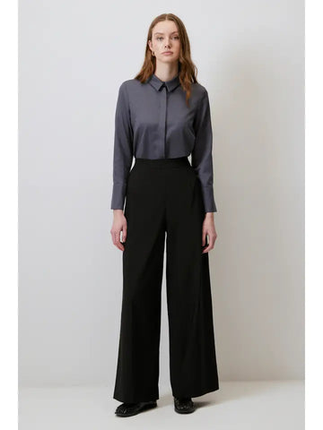 Wide Leg Trousers with Elastic Waist