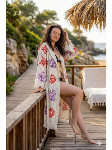 Summer Bathrobe - Kimono - Turkish Cotton Robe