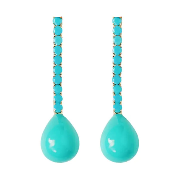Turquoise Swingy Statement Earrings