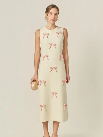 Lila Bow Midi Dress