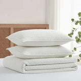 Eyelet Cream Quilt Set - King