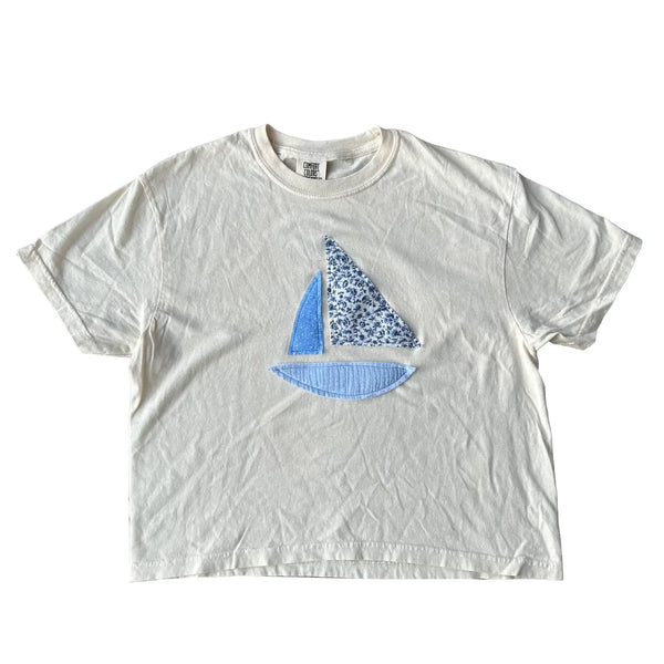 Patchwork Sailboat Boxy T-Shirt