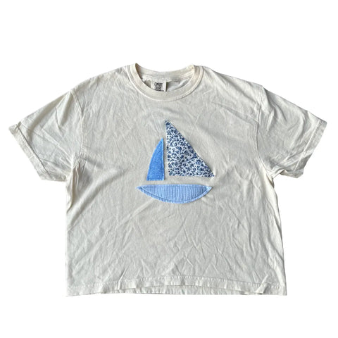 Patchwork Sailboat Boxy T-Shirt