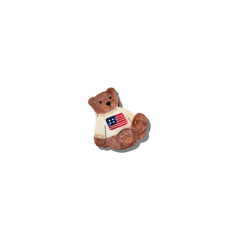 Hand-Painted Mini Americana Teddy Bear Claw Clip