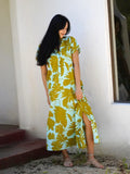 Carrie Cotton Dress Turquoise Olive
