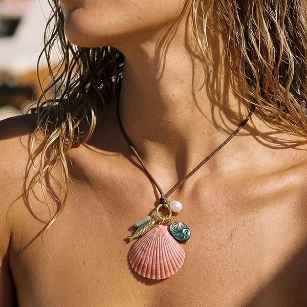 Sassari 18K Gold Non-Tarnish Coastal Shell Charm Necklace