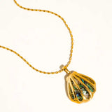 Cydnee 18k Gold Non-Tarnish Abalone Shell Necklace
