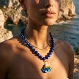 Blue Coastal Beaded Necklace