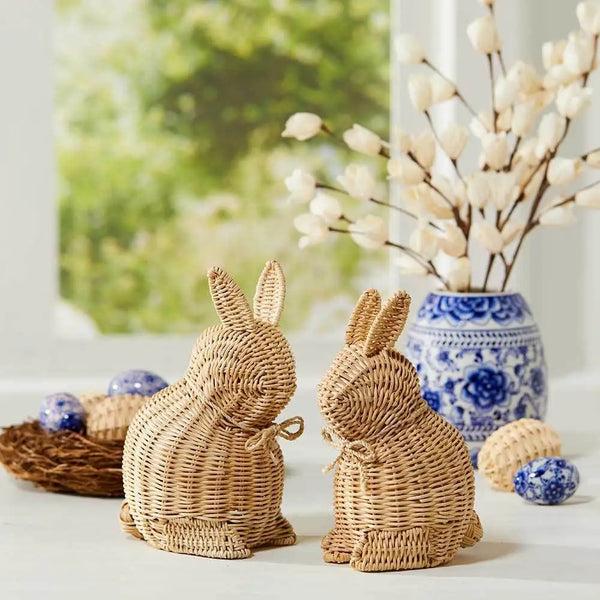 Rattan Easter Rabbits (Set of 2)