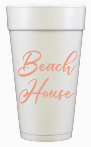 Beach House Foam Cups