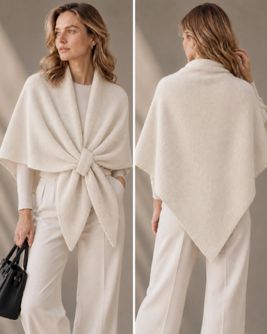 Triangle Poncho Scarf | Beige