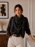 Large Woolen Square Bandana | Black