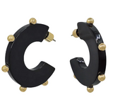 Gold Dot Hoops | Black