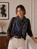Large Woolen Square Bandana | Blue