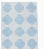Diamond Blue Classic Dhurrie Cotton Rug - 5x8