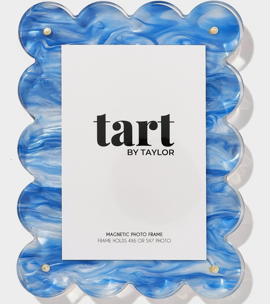 Blue Marbled Acrylic Picture Frame | Large