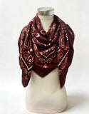 Large Woolen Square Bandana | Bordeaux