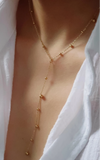 Brisse Beaded Y Lariat Necklace | 18K Gold Non-Tarnish
