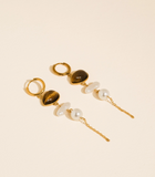 Libertine Stone Pearl Drop Earrings | 18K Gold Non-Tarnish
