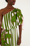 Farm Rio One Shoulder Midi Dress with Bubble Waist