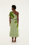 Farm Rio One Shoulder Midi Dress with Bubble Waist