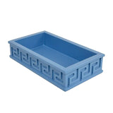 Greek Key Guest Towel Holder | Cornflower
