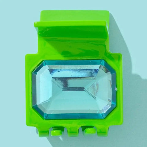 Small Claw clip with Emerald Gemstones