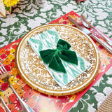 Green Ikat Linen-Feel Paper Guest Towel / Napkin | Set of 25