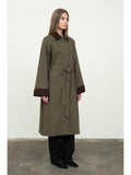 Corduroy Detail Trench Coat