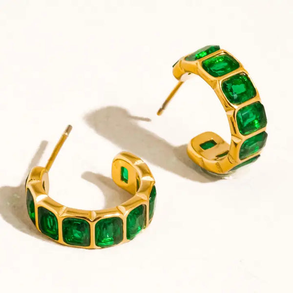 Clariel 18k Gold Non-Tarnish Minimalist Hoop Earrings